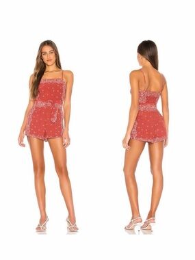 Tularosa Vera Red Bandana Romper